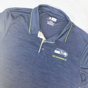 Seattle Seahawks NFL Team Apparel Short Sleeve Polo Shirt X Large Navy Blue